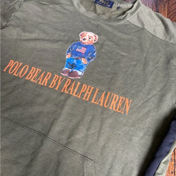 Ralph Lauren Olive Polo Bear Shirt L - Picture 1 of 5